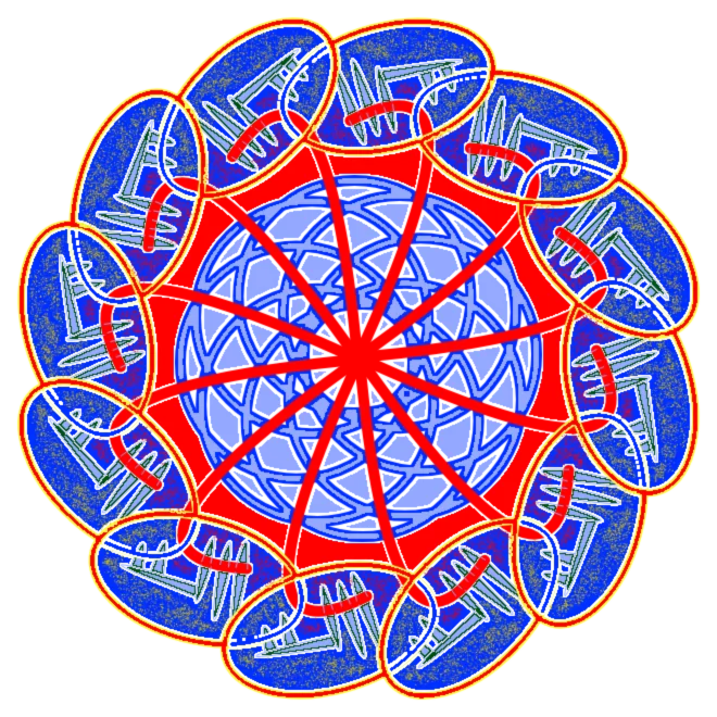 Blue Labyrinth intricate geometric maze design — shop this look or design your own at Mandalafy