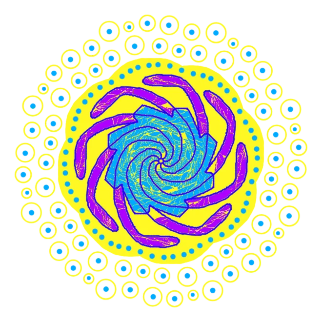 Purple Pinwheel violet spinning mandala design — shop this look or design your own