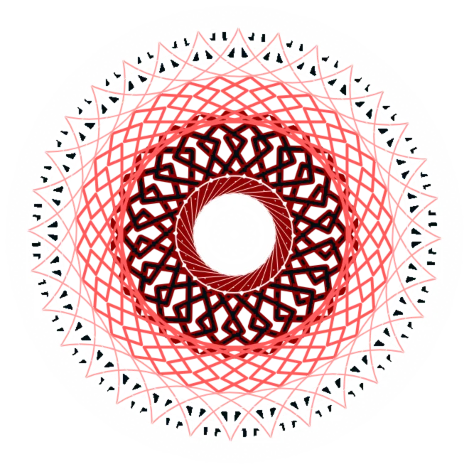 Red Fire Maze intricate hot color pattern — custom art from the Mandalafy creative suite