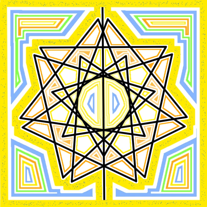Yellow Star Mosaic geometric tile pattern created using the free Mandalafy design instrument